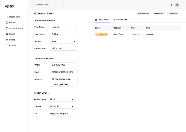 Optician Practice Management Software image